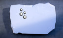 CAD rendering of The Hex Effect geometric drop earrings on a white slab.